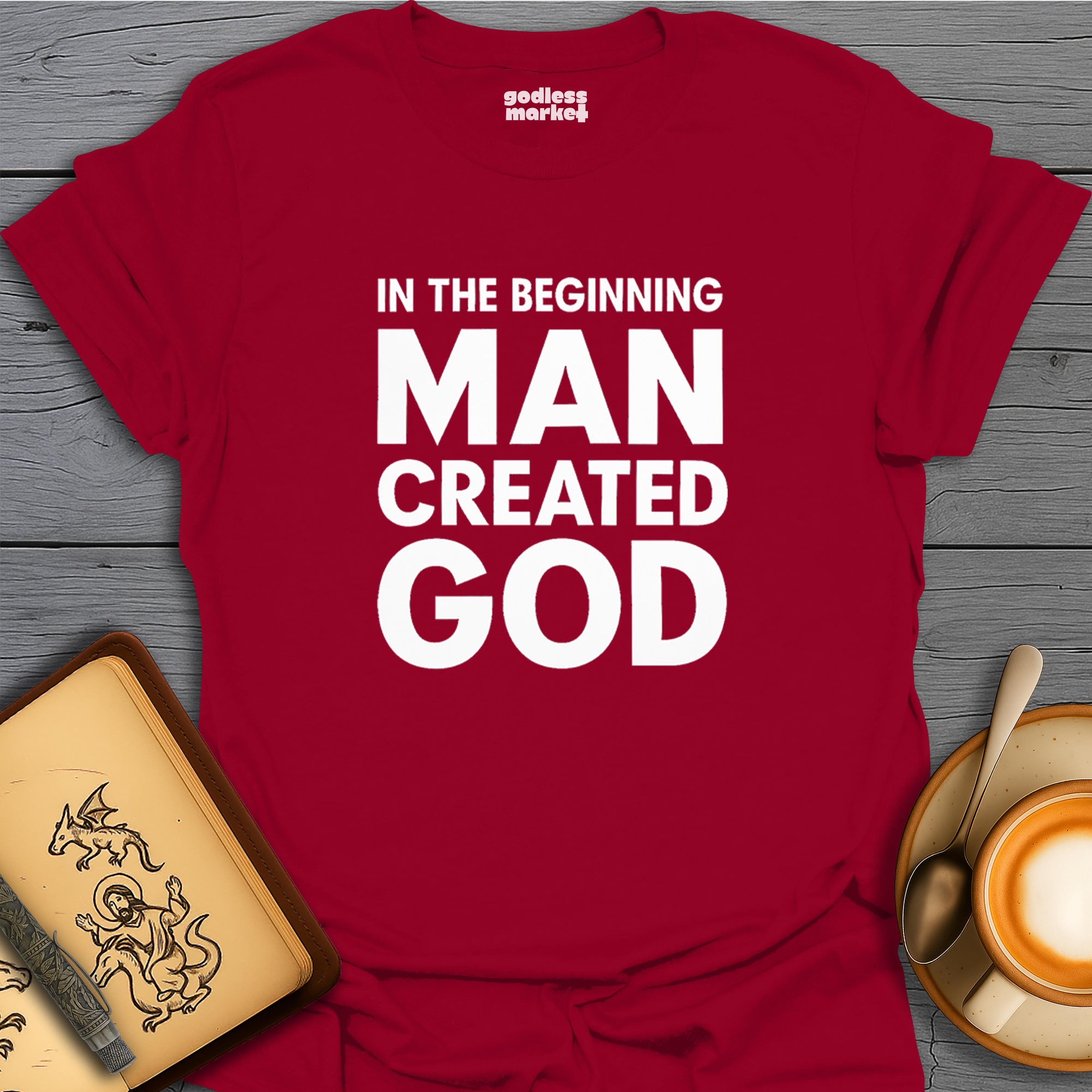 In The Beginning Man Created God, text only