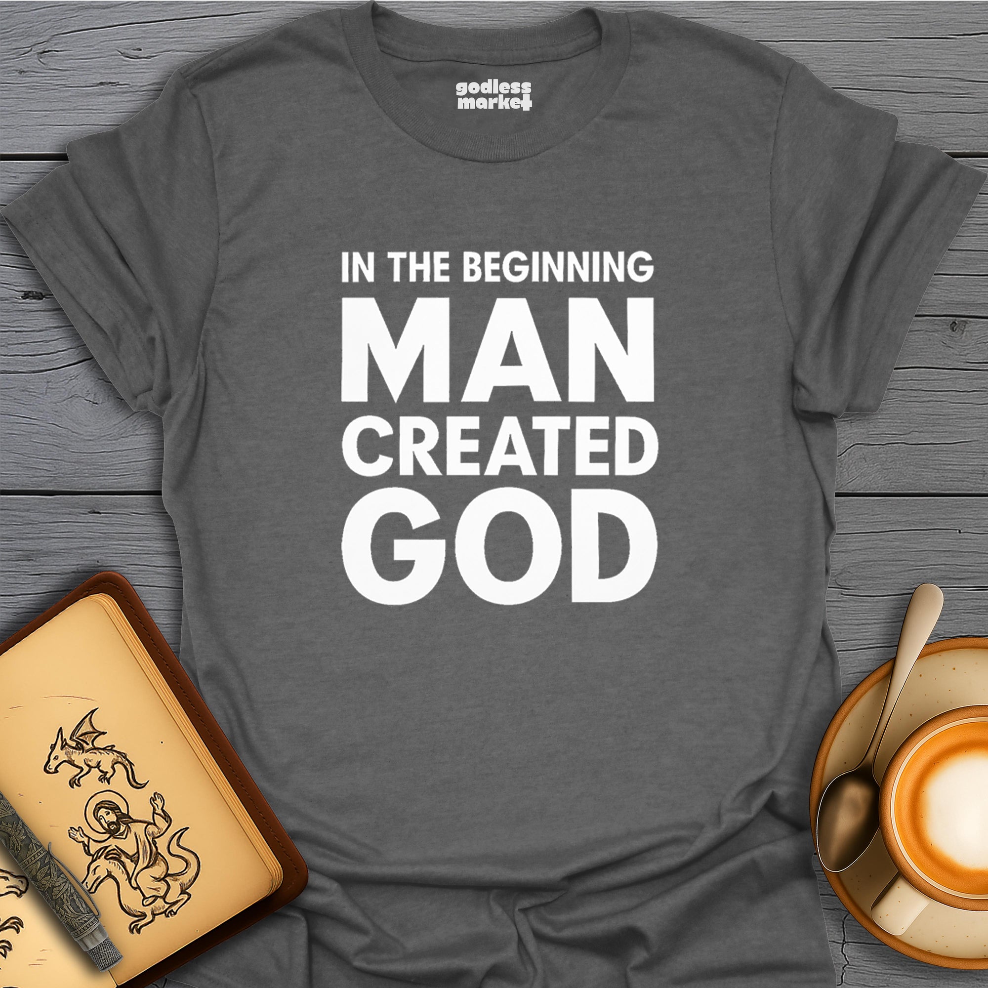 In The Beginning Man Created God, text only