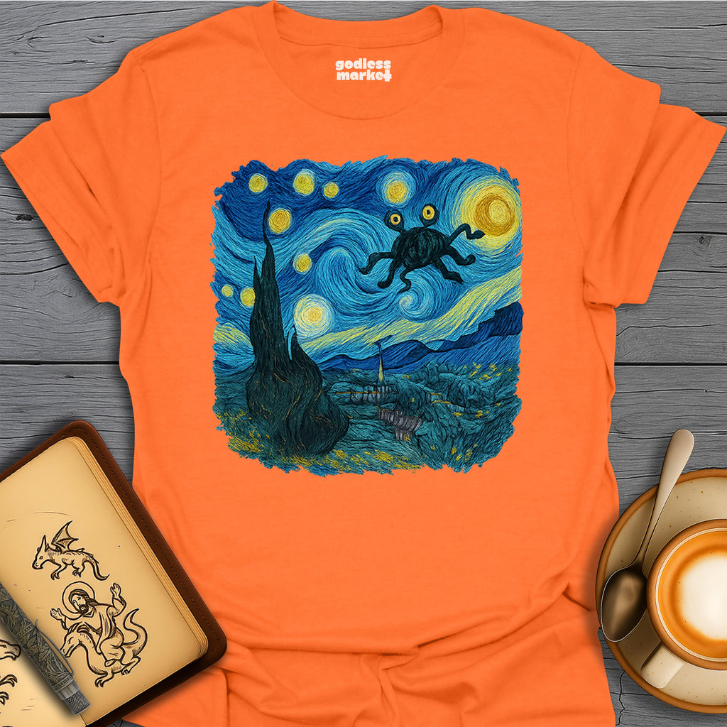 The Spaghetti Monster Flying Through a Starry Night